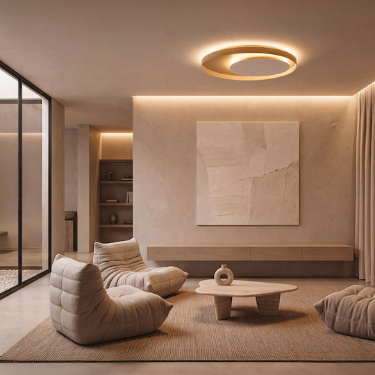Zambelis Lights Java LED Ceiling Light with Colour Changing Brown White Ø70 cm 2684 Dimmable