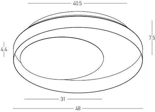 Zambelis Lights Java Plafonieră LED cu Schimbare de Culoare Maro Neagră Ø48 cm 2683 Reglabilă ca Intensitate