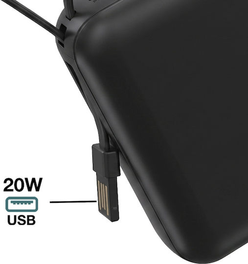 Akashi Powerbank 10000 mAh 22,5 W mit USB-A- und USB-C-Anschluss Schwarz