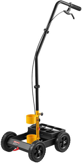 Vevor Striping Line Marking Machine 6-can Capacity Black 4 Wheels Parking Striping Machine Ρυθμιζόμενο Πλάτος Γραμμής 50-100 Mm Βαρέως Τύπου Γρήγορη Ακριβή Σήμανση Ακροφύσιο Προσαρμογέα