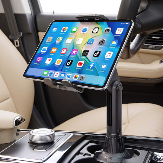 Avizar Adjustable Cup Holder Car Mount 4 To 13" Smartphone & Tablet Black