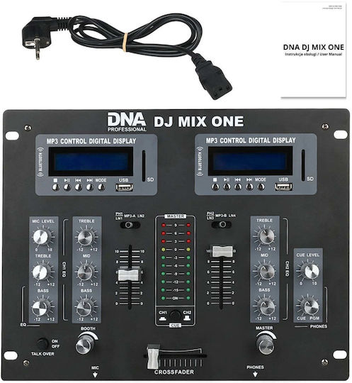 DNA DJ MIX ONE Analoges 2-Kanal-Mischpult / 2 XLR-Eingänge & Bluetooth