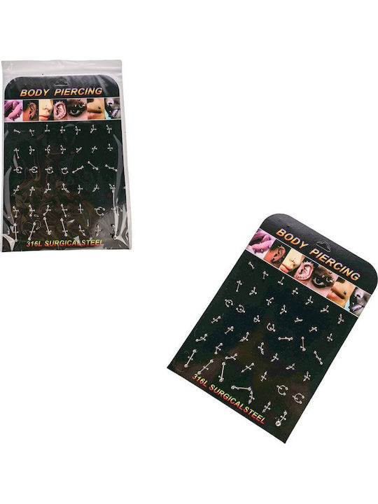 Set Piercing-Ohrringe aus Stahl