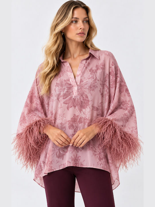 Women's Long Sleeve Blouse Pink