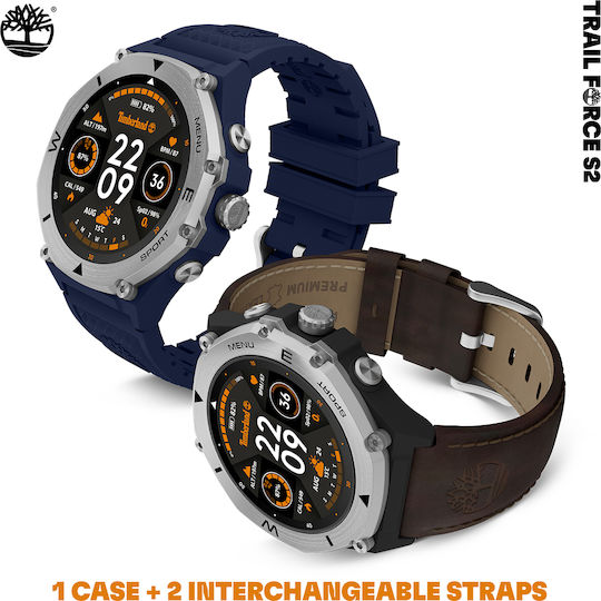 Timberland Trail Force S2 50 mm Smartwatch cu Monitor de Ritm Cardiac (Maro)