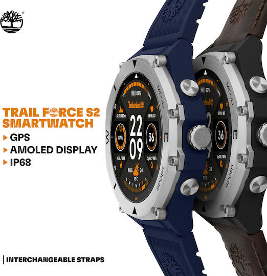 Timberland Trail Force S2 50 mm Smartwatch cu Monitor de Ritm Cardiac (Maro)
