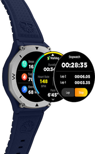 Timberland Trail Force S2 50 mm Smartwatch cu Monitor de Ritm Cardiac (Maro)