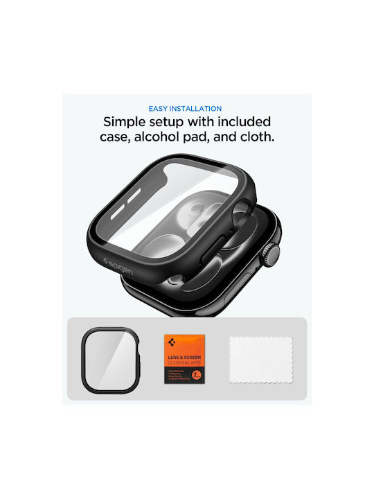 Spigen Пластмасов Калъф в Черен цвят за Apple Watch 10 / 11 (42 мм)