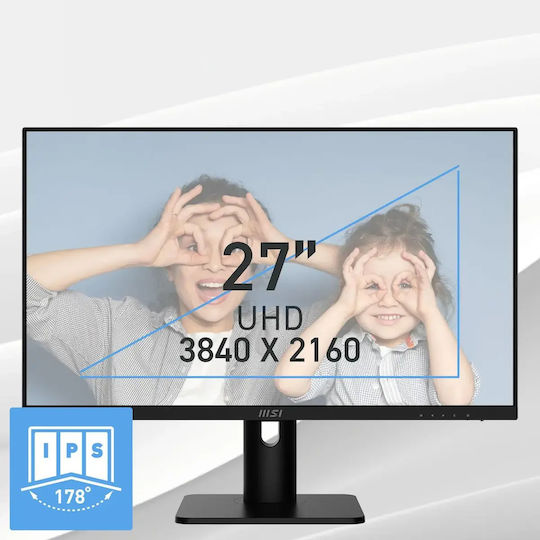 MSI Pro MP273UPDE E6 IPS HDR Monitor 27" 4K 3840x2160 with 4ms GTG Response Time Silver