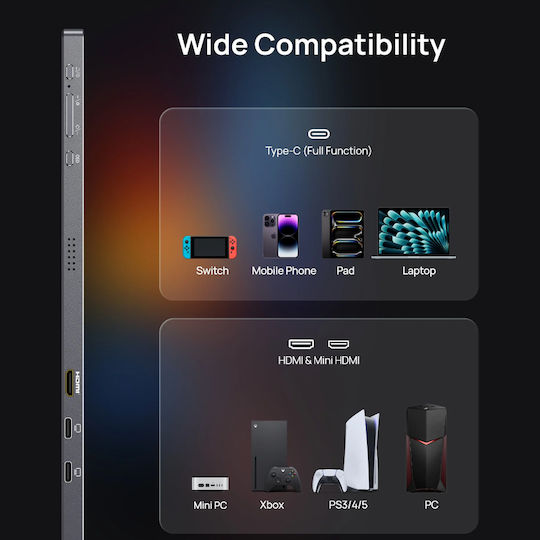Z1C HDR Portable Monitor 16.1" FHD 1920x1080 Grey