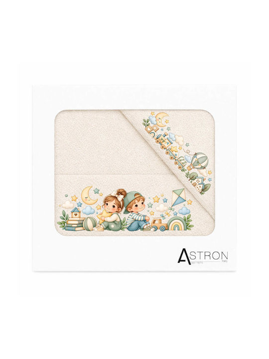 Astron Italy Babyhandtuch-Set 2 Stück Ecru mit einem Gewicht von 500 g/m²