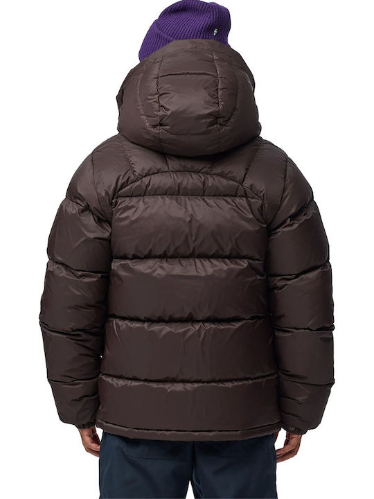 Expedition Down Lite Winter Synthetic Leather Windproof Brown Jacket