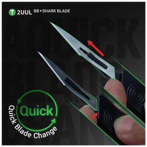 2UUL BL11 BB Shark Black Knight Precision Blade Set Aluminum Handle & 3 Replacement Blades Black N71718