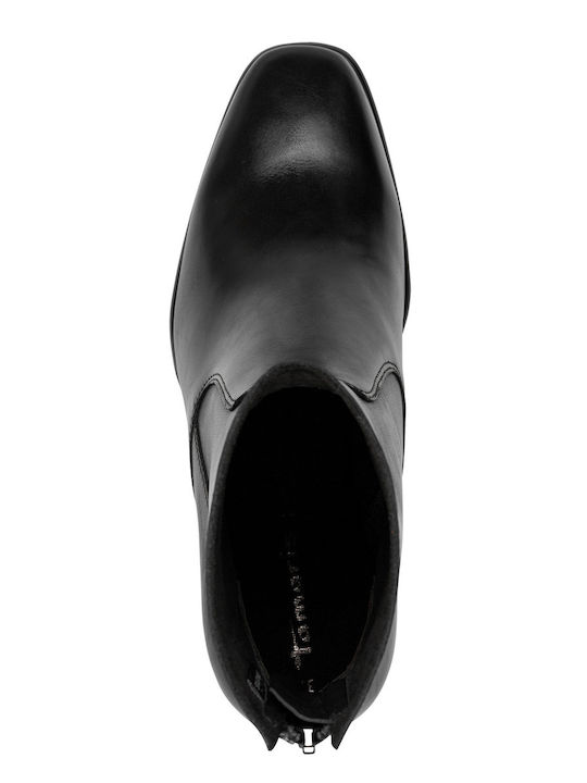 Schwarze Damen-Lederstiefeletten
