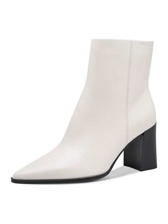 Damen-Stiefeletten aus weißem Lackleder