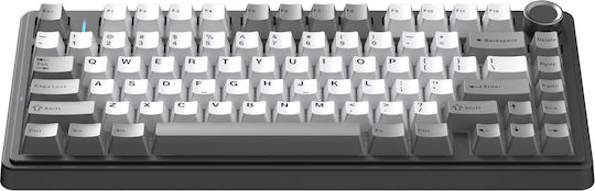 Aula F75HE Kabelloses Gaming-Tastatur 75% mit Magnetischen Schaltern und RGB-Beleuchtung Englisch US Schwarz/Grau