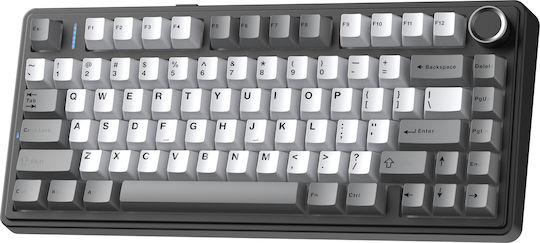 Aula F75HE Kabelloses Gaming-Tastatur 75% mit Magnetischen Schaltern und RGB-Beleuchtung Englisch US Schwarz/Grau