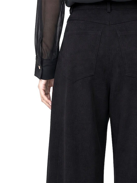 Damen Stoffhose mit Hohem Bund im Balloon-Schnitt Black