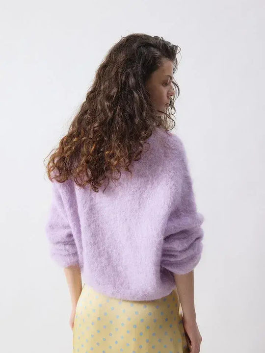 Niby Women's Long Sleeve Cropped Sweater Lilac