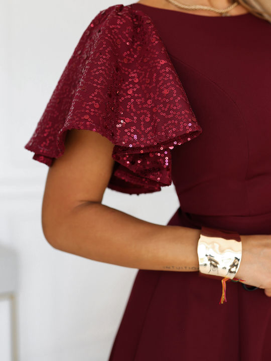 Maxi Βραδινό Φόρεμα Burgundy