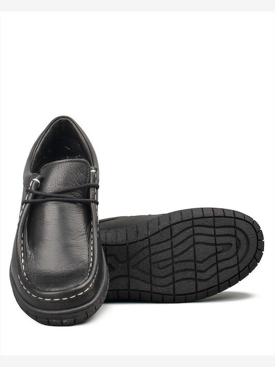Leather Women's Loafers in Black