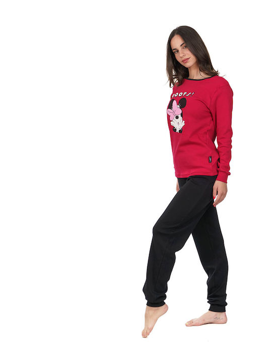 Sara Set de Pijama de Iarnă pentru Femei din Bumbac Cireașă