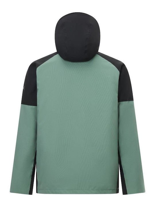 3-in-1 Winter Waterproof and Windproof Jacket Dark Forest Green Black