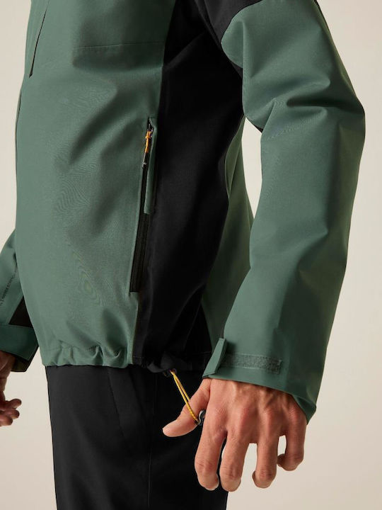 3-in-1 Winter Waterproof and Windproof Jacket Dark Forest Green Black