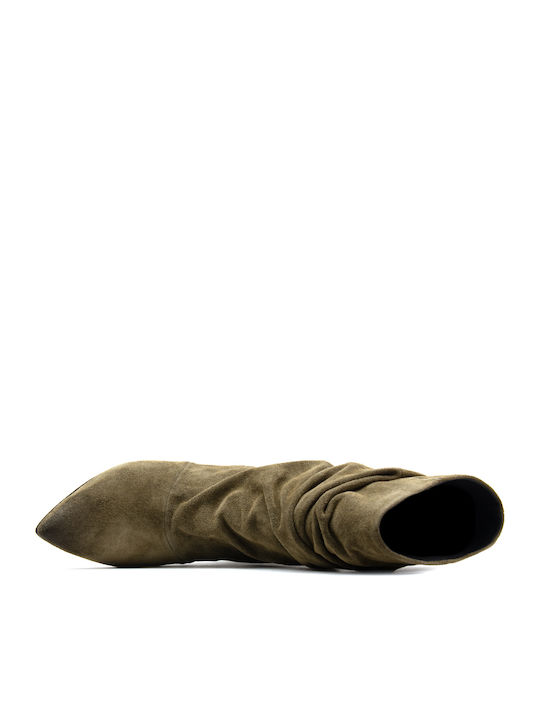 Wildleder Damen Stiefeletten Khaki