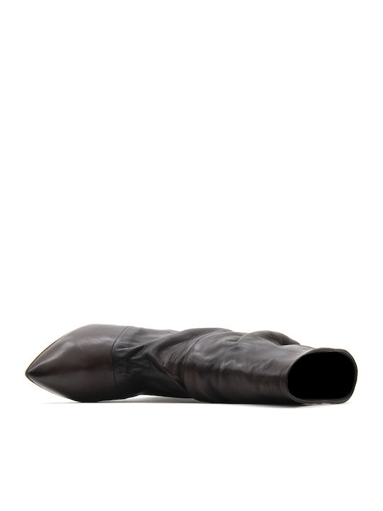 Braune Damen-Lederstiefeletten