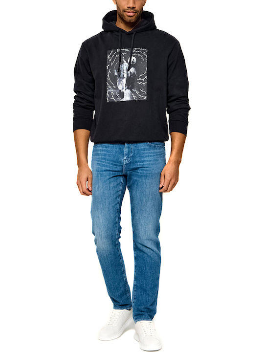 White-Blue Hooded Sweatshirt