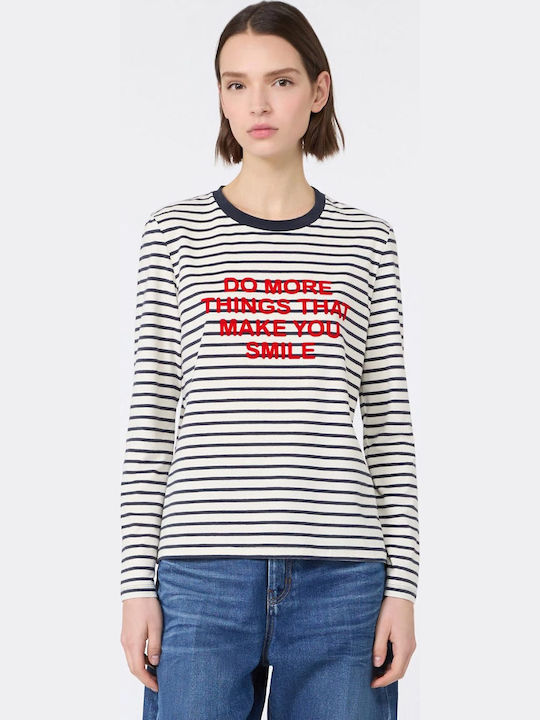 Stretch Women's Striped Navy T-shirt