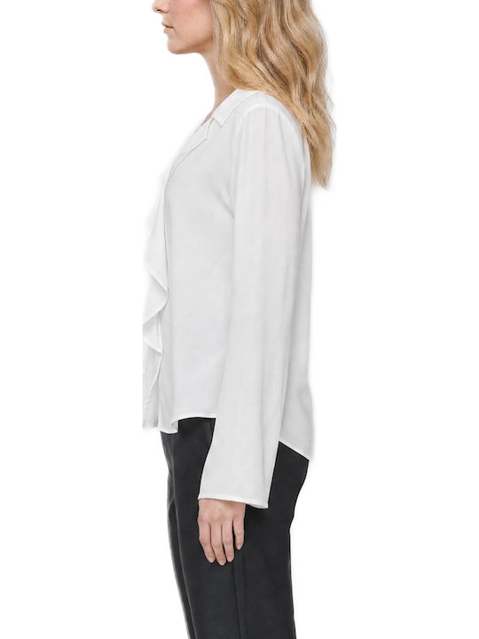 Women's Long Sleeve White Blouse