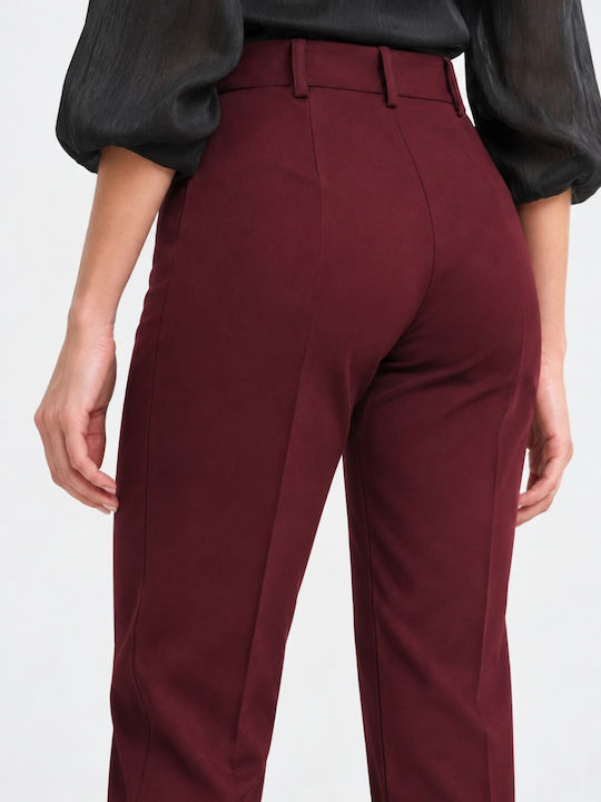 Burgundy Women's Suit in Slim Fit