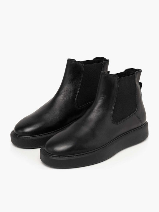 Schwarze Chelsea-Stiefeletten aus Leder