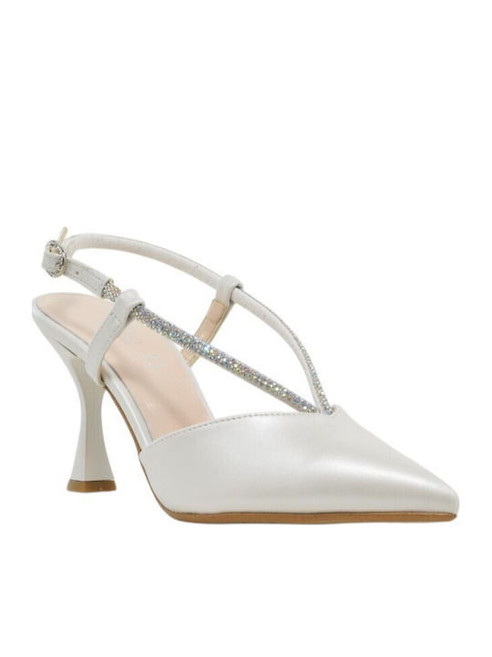 Pantofi cu toc Albi 0642+alb