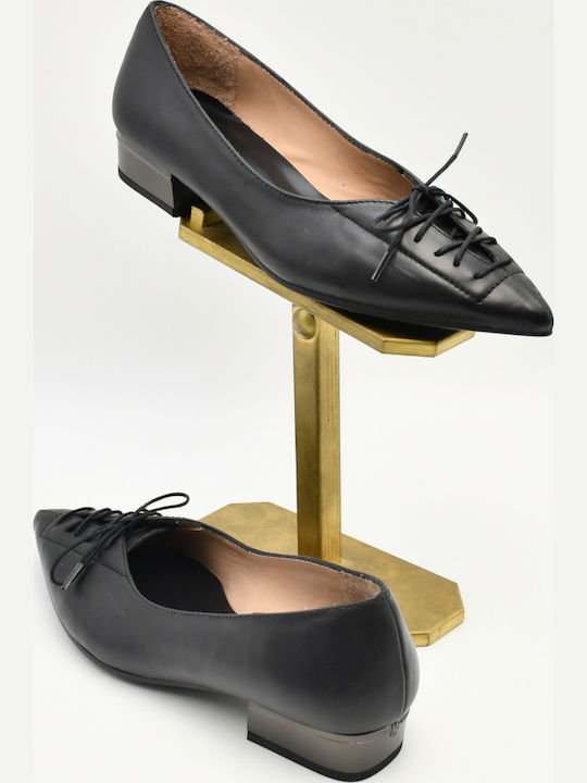 Black Leather Pointed Toe Heels