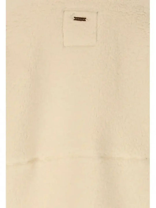 Winter Women's Fleece Hiking Top Long Sleeve with Zipper White