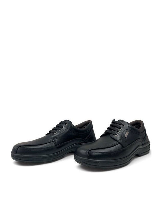 Anatomische Schwarze Herren-Freizeitschuhe aus Leder