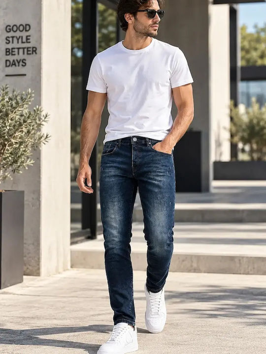 Herren Stretch-Jeans Slim Fit Blue Black