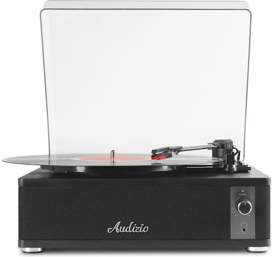 Audizio Irvine DJPIK311 Plattenspieler mit Riemenantrieb und Eingebauten Lautsprechern in Schwarz