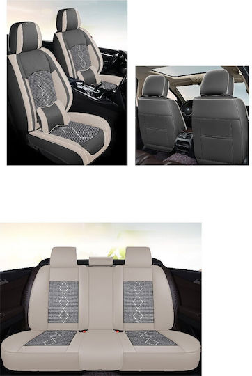 CarGuard Σετ Καλύμματα Αυτοκινήτου Δερματίνη Γκρι