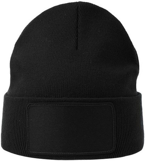 Căciulă Unisex cu Tricotaj Rib în Culoare Albastru Marin S-Wind cu Patch