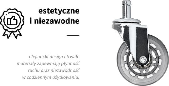 Activeshop Колелца за Офис Стол 5 бр. Сребристи