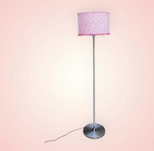 Oxygen Dusty Pink Floor Lamp H155xW1.55cm. with Socket for Bulb E27 Pink