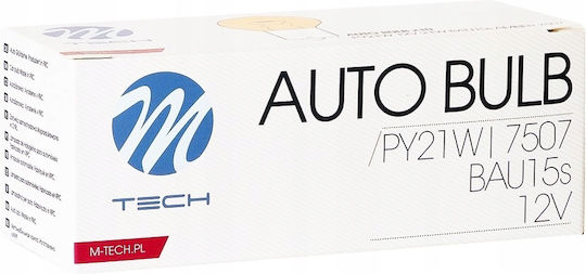 M-Tech Becuri Auto Bulb -BAU15s Portocalii 12V 21W 10 Bucăți