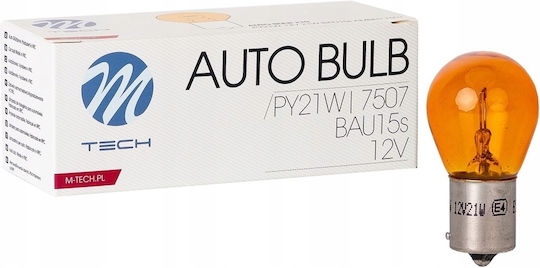 M-Tech Becuri Auto Bulb -BAU15s Portocalii 12V 21W 10 Bucăți