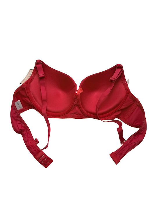 Sutien Roșu Push-up cu Balene