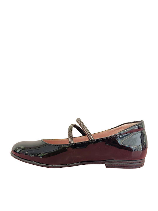 Anatomic Kids Ballerinas with Hook and Loop Closure Black Patent Leather