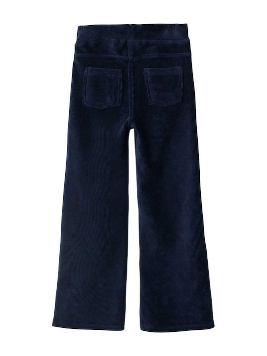 Pantaloni Lungi pentru Copii din Catifea Raiată Albastră